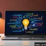 Home 21 마인드맵으로 복습 효율 높이기 - A vibrant and detailed digital mind map displayed on a modern laptop screen, showing interconnected ...